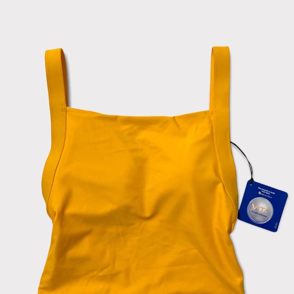 LDLA Los Angeles Santa Monica Yellow One Piece Swimsuit Size S NWOT - Picture 3 of 10